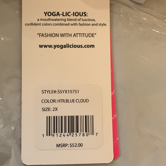 New with tags  Yogalicious pale blue yoga top - Picture 4 of 4